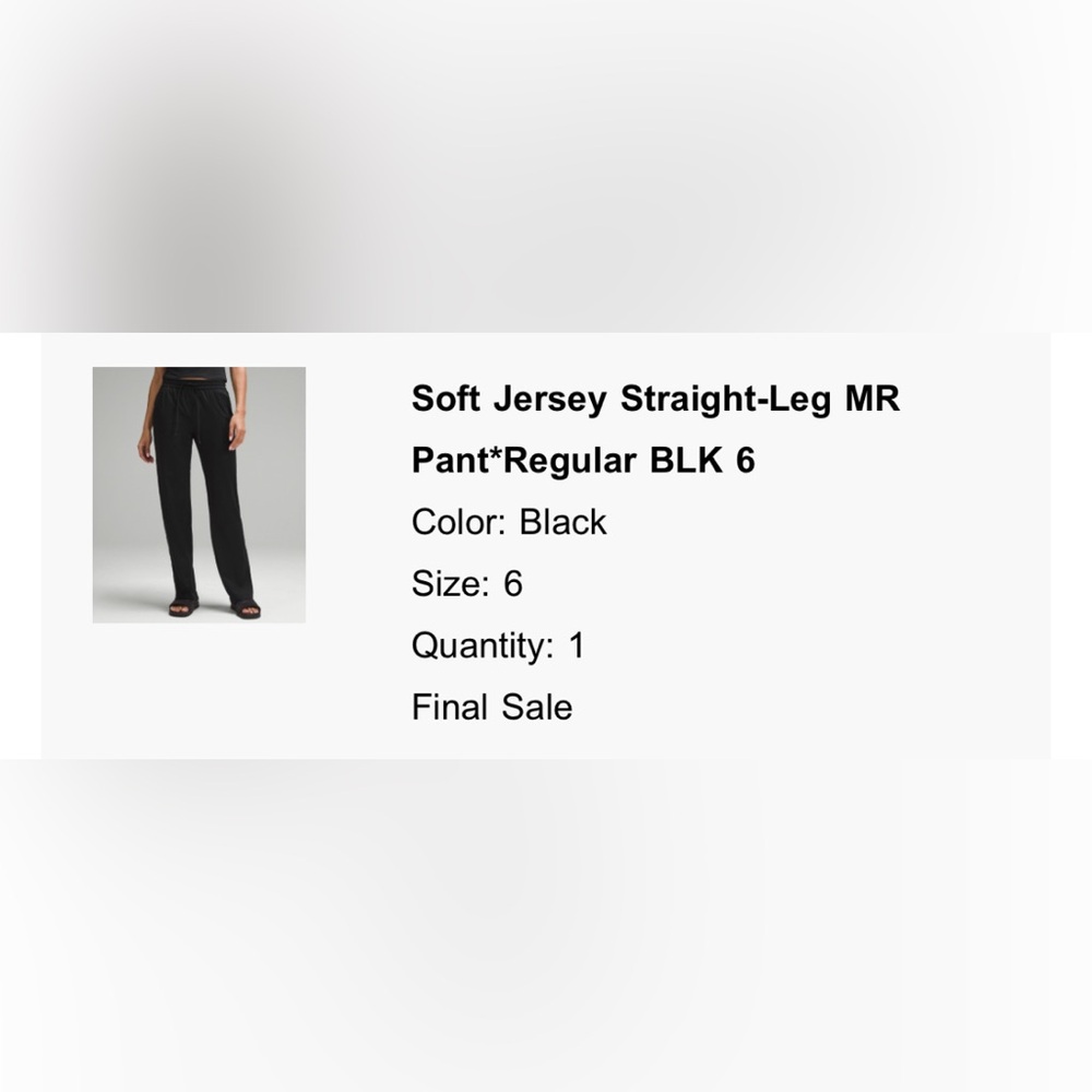 Lululemon Soft Jersey Straight-Leg Mid-Rise Pant Regular